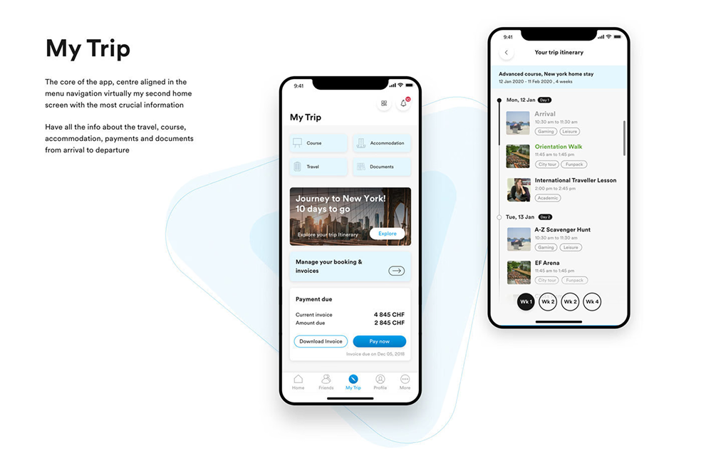 My Trip UX Layouts